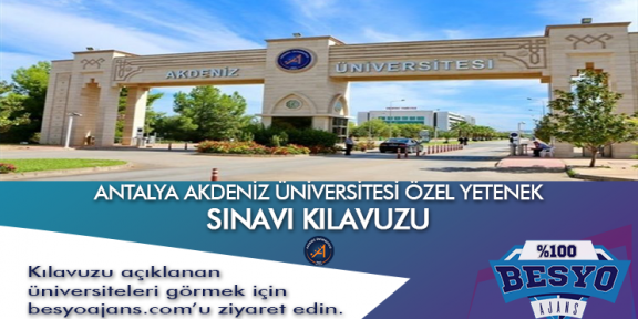 Antalya Akdeniz Üniversitesi Besyo Özel Yetenek Sınavı
