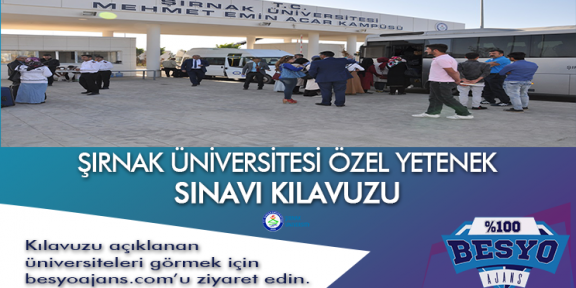 Şırnak Üniversitesi Besyo Özel Yetenek Sınavı