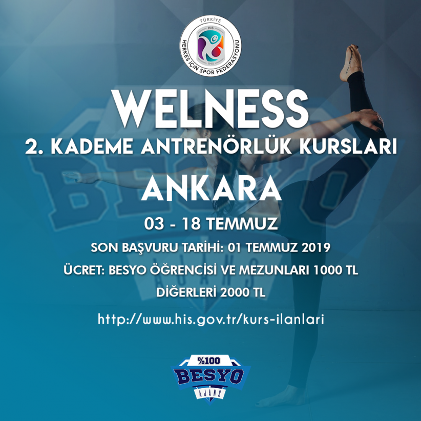 Wellness 2. Kademe Antrenörlük Kursları Temmuz 2019