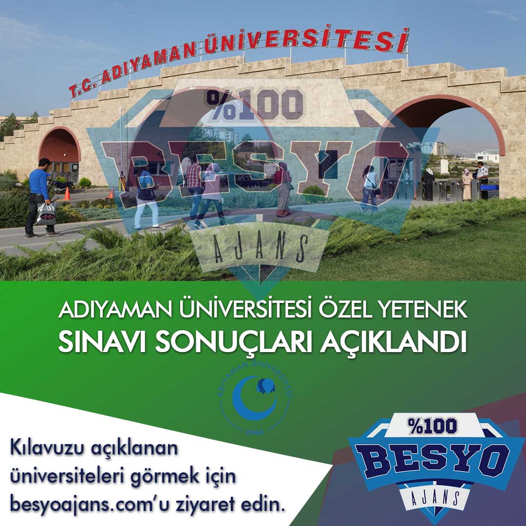 Adıyaman Üniversitesi BESYO Özel Yetenek Sınavı Sonuçları 2019