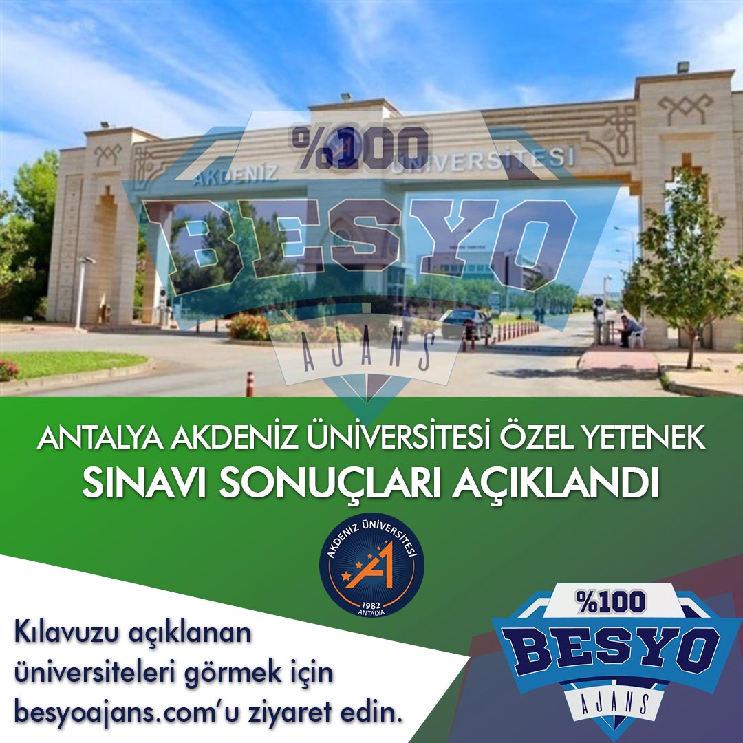 Antalya Akdeniz Üniversitesi BESYO Özel Yetenek Sınavı Sonuçları 2019