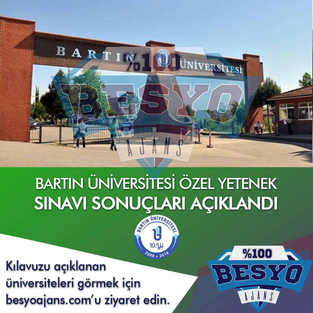 Bartın Üniversitesi Besyo Özel Yetenek Sınavı Sonuçları 2019