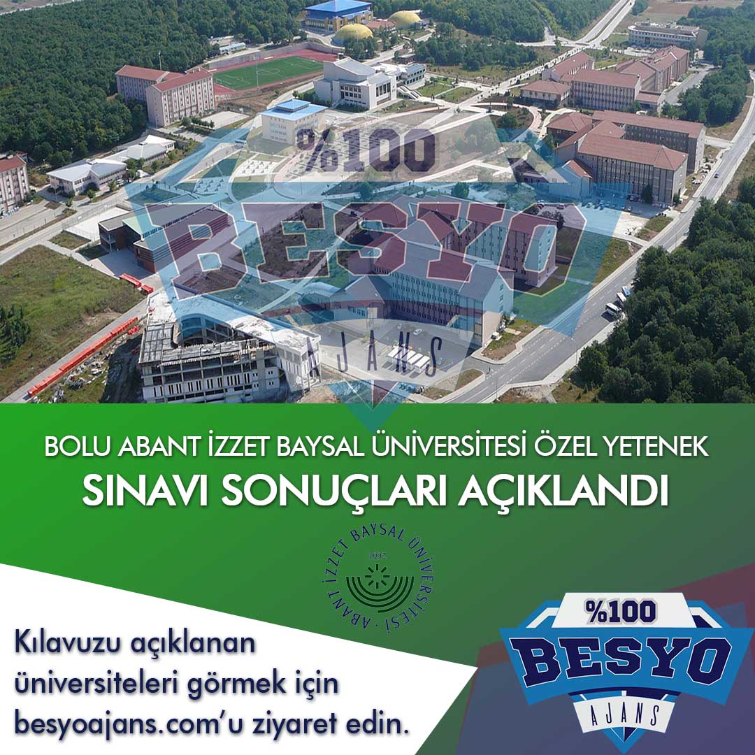 Bolu Abant İzzet Baysal Üniversitesi Besyo Özel Yetenek Sınavı Sonuçları 2019