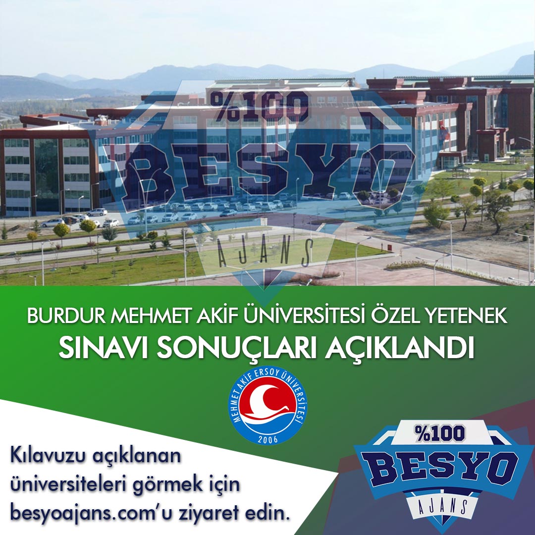 Burdur Mehmet Akif Ersoy Üniversitesi BESYO Özel Yetenek Sınavı Sonuçları 2019