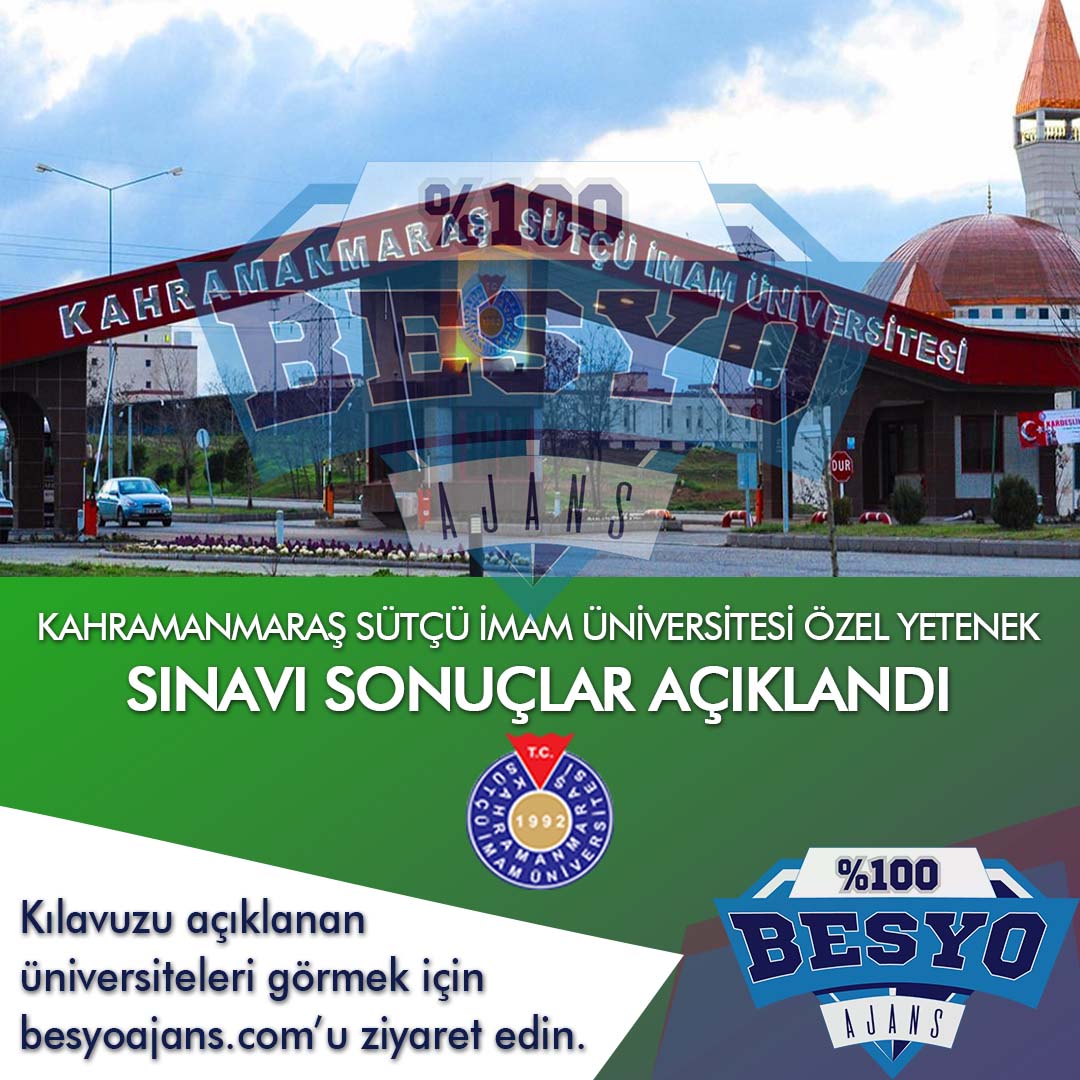 Sütçü İmam Üniversitesi BESYO Özel Yetenek Sınavı Sonuçları 2020