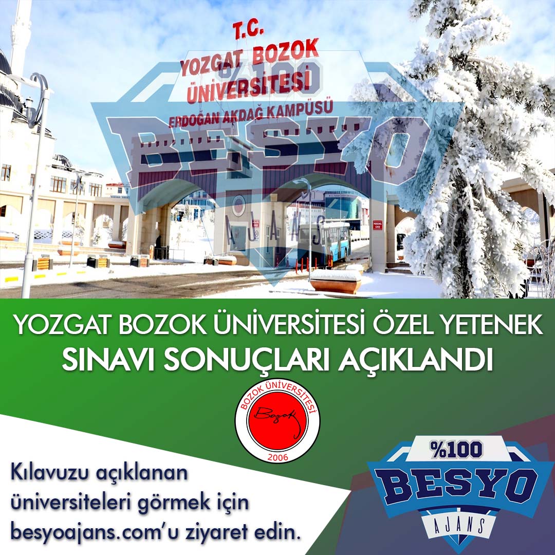 Yozgat Bozok Üniversitesi BESYO Özel Yetenek Sınavı Sonuçları 2019