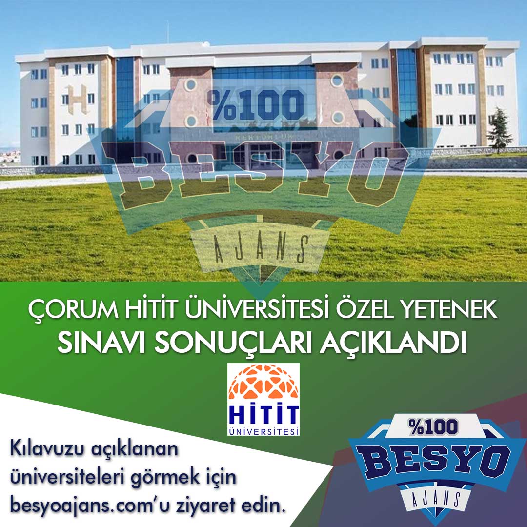 Çorum Hitit Üniversitesi BESYO Özel Yetenek Sınavı Sonuçları 2020