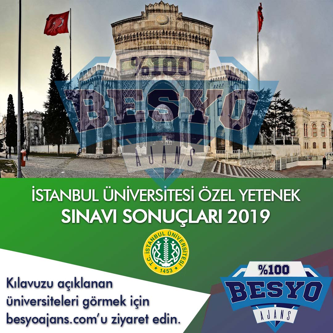 İstanbul Üniversitesi BESYO Özel Yetenek Sınavı Sonuçları 2019