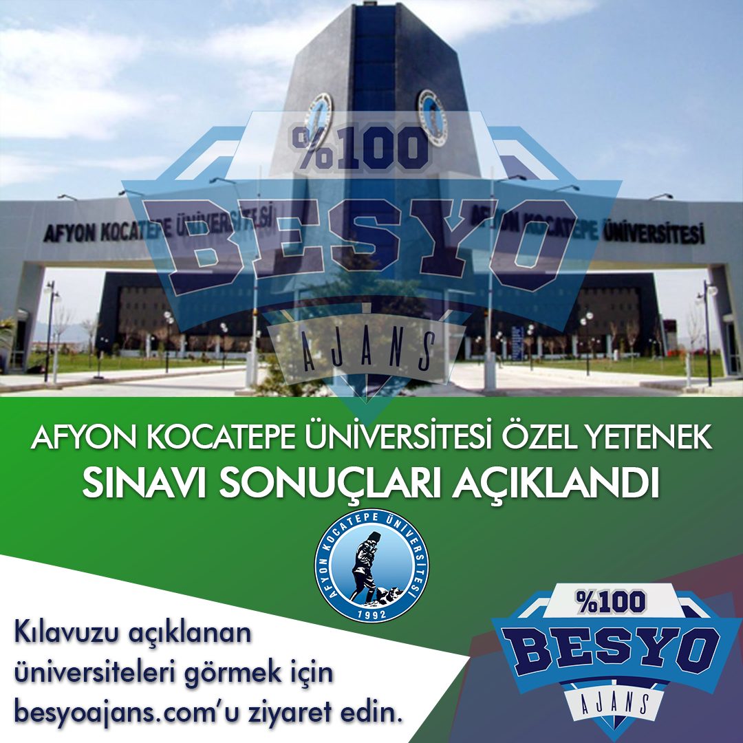 Afyon Kocatepe Üniversitesi BESYO Özel Yetenek Sınavı Sonuçları 2019