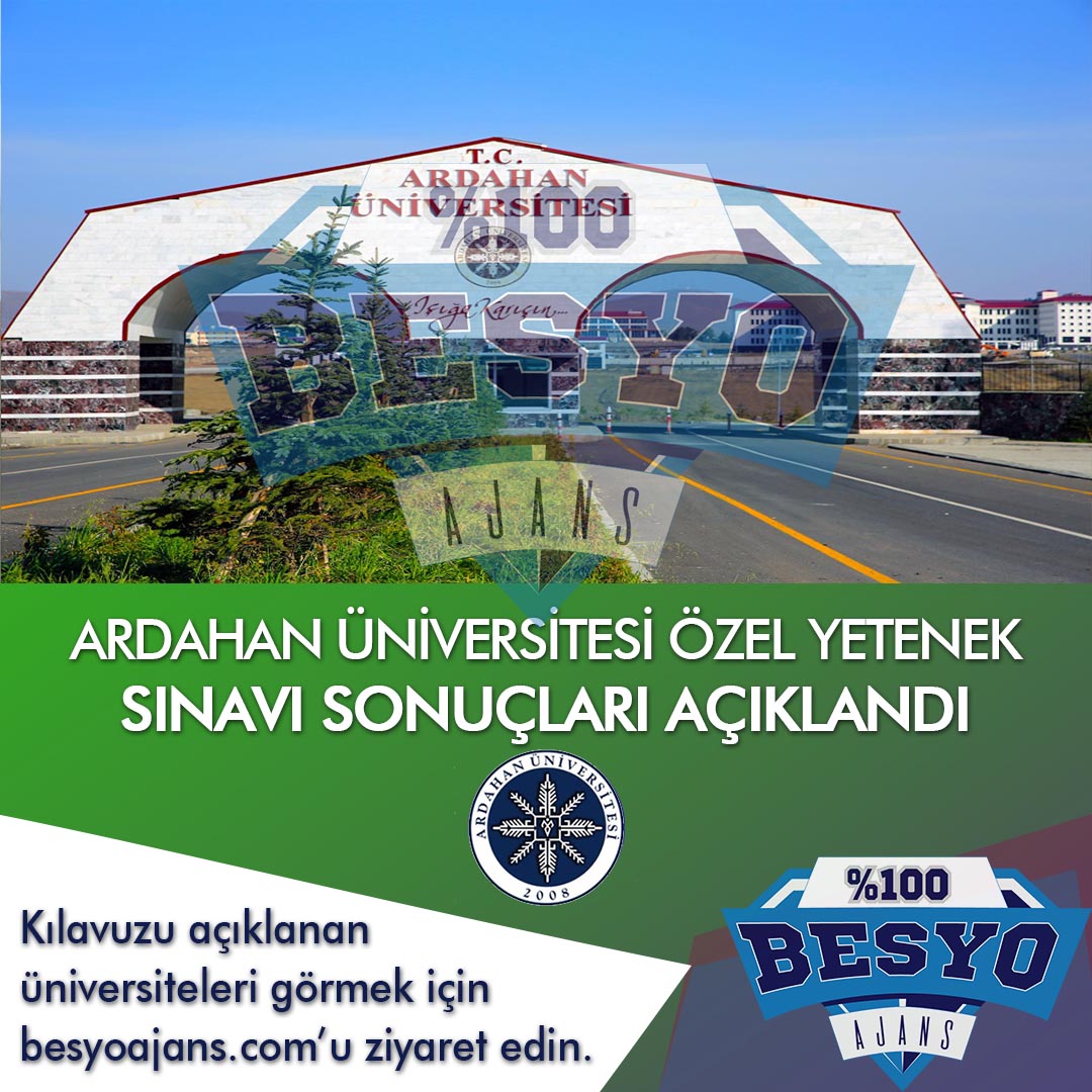 Ardahan Üniversitesi BESYO Özel Yetenek Sınavı Sonuçları 2019