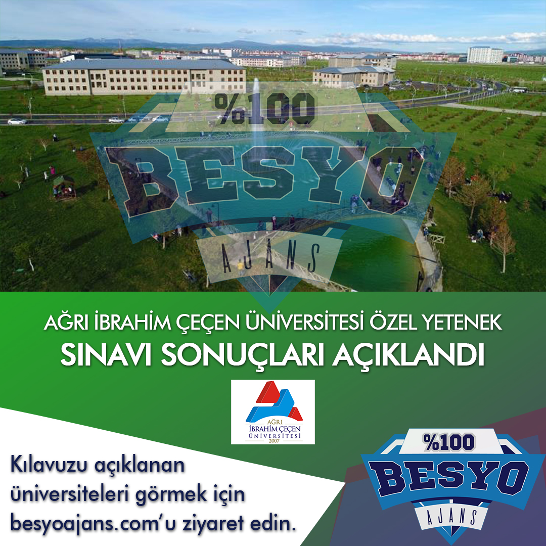 Ağrı İbrahim Çeçen Üniversitesi BESYO Özel Yetenek Sınavı Sonuçları 2019