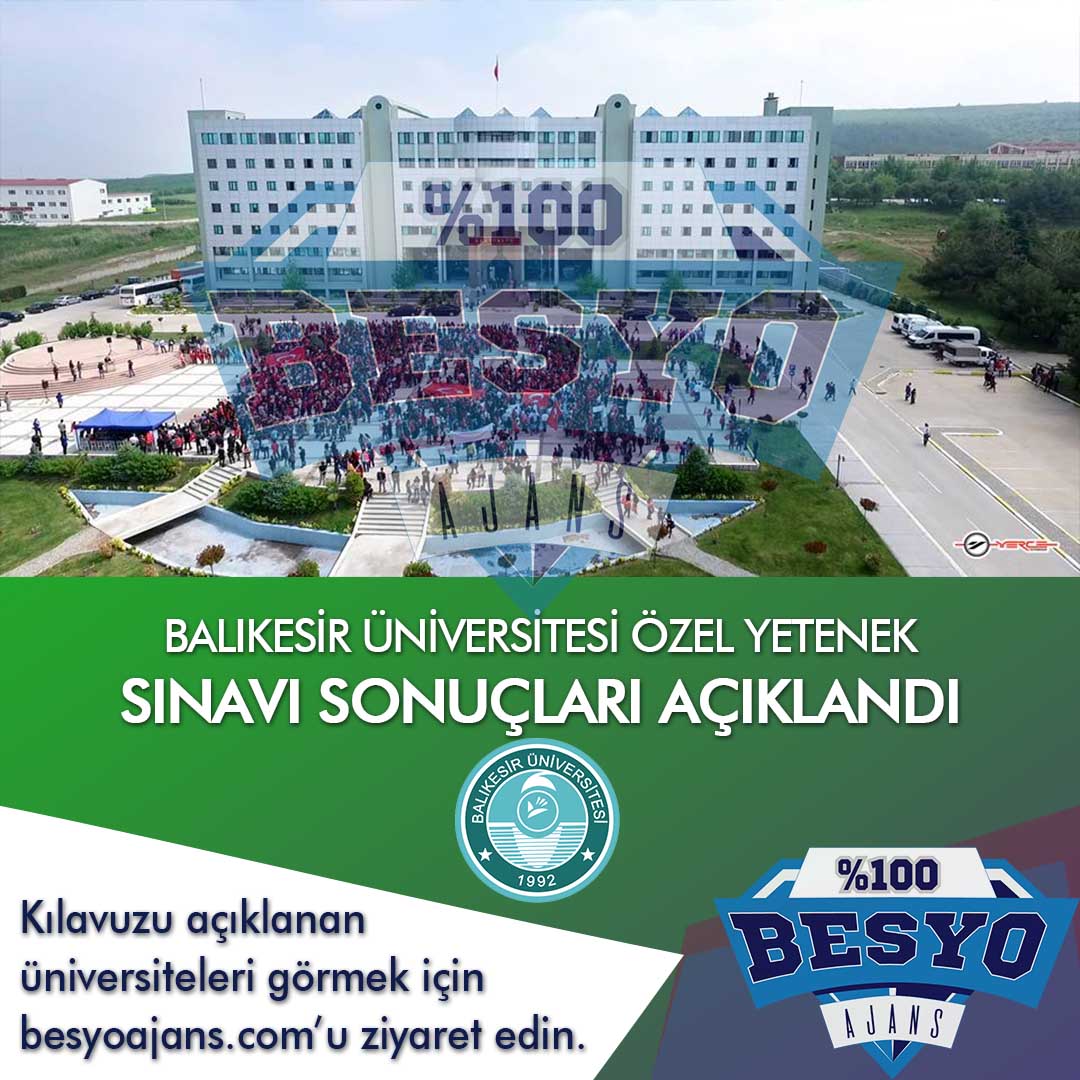 Balıkesir Üniversitesi BESYO Özel Yetenek Sınavı Sonuçları 2019
