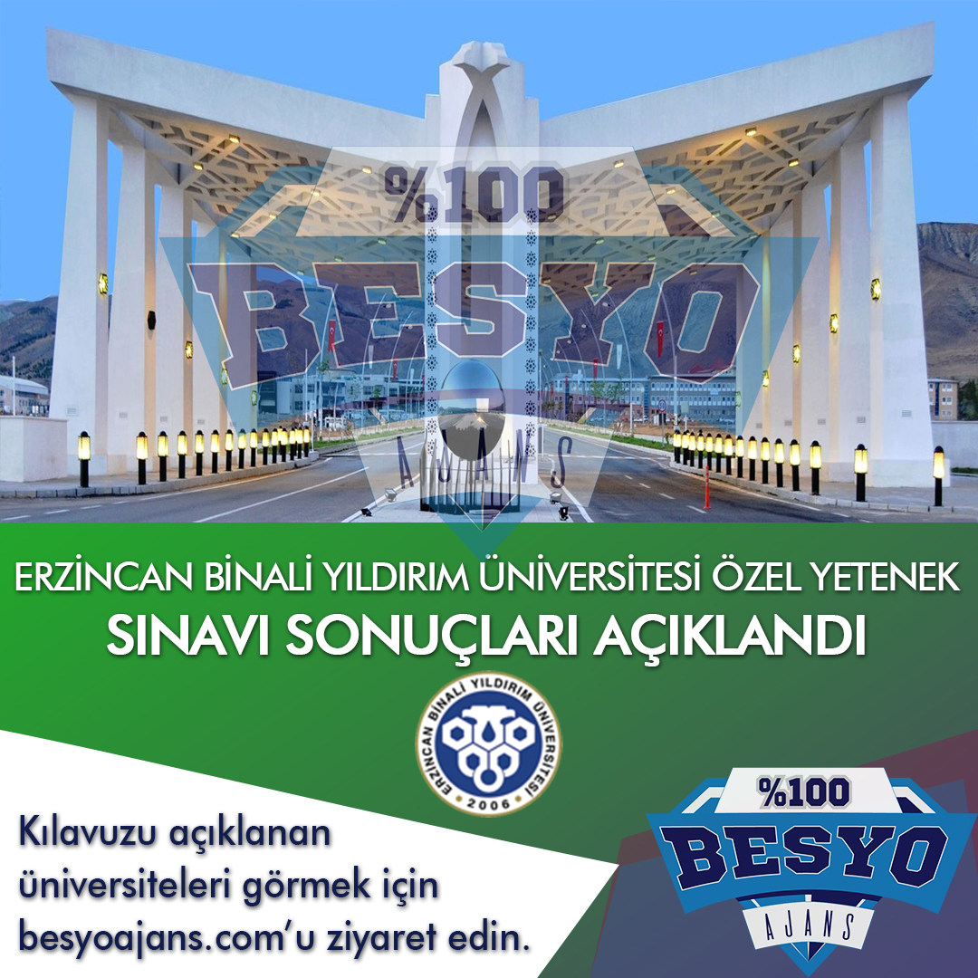 Erzincan Binalı Yıldırım Üniversitesi BESYO Özel Yetenek Sınavı Sonuçları 2019