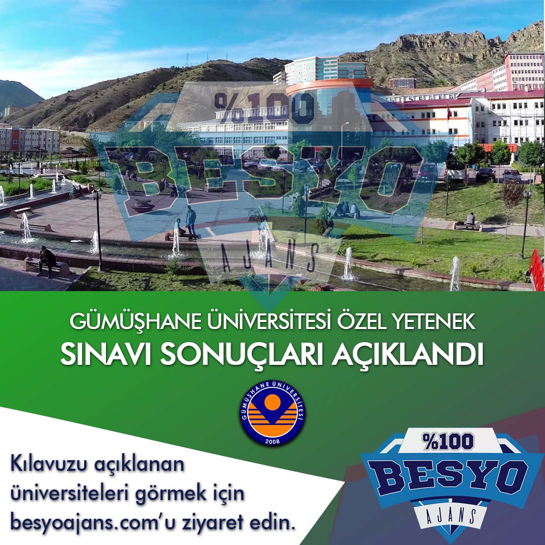 Gümüşhane Üniversitesi BESYO Özel Yetenek Sınavı Sonuçları 2019