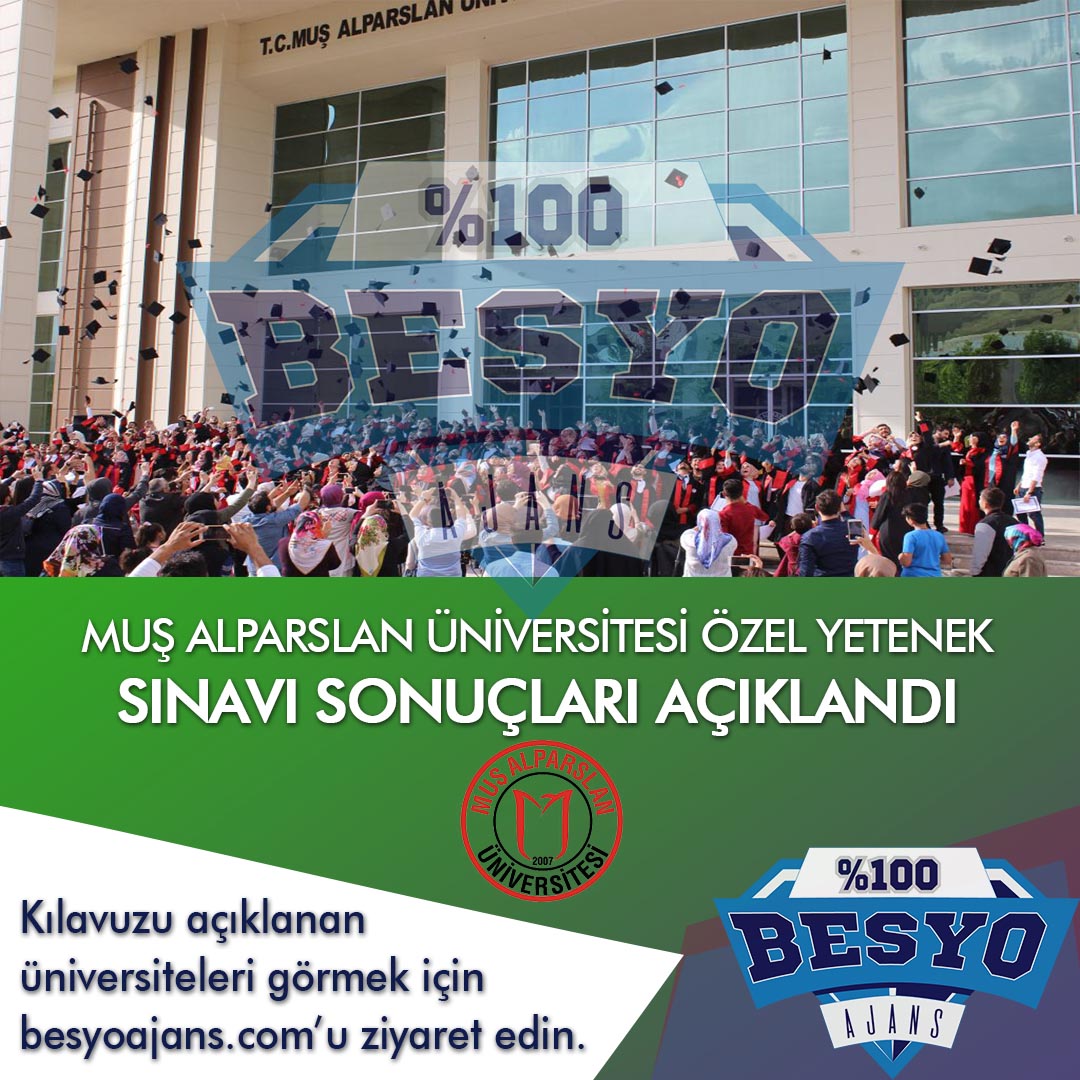 Muş Alp Arslan Üniversitesi BESYO Özel Yetenek Sınavı Sonuçları 2019