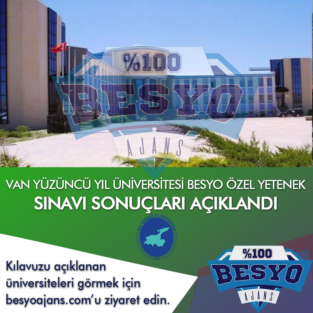Van Yüzüncü Yıl Üniversitesi BESYO Özel Yetenek Sınavı Sonuçları 2019