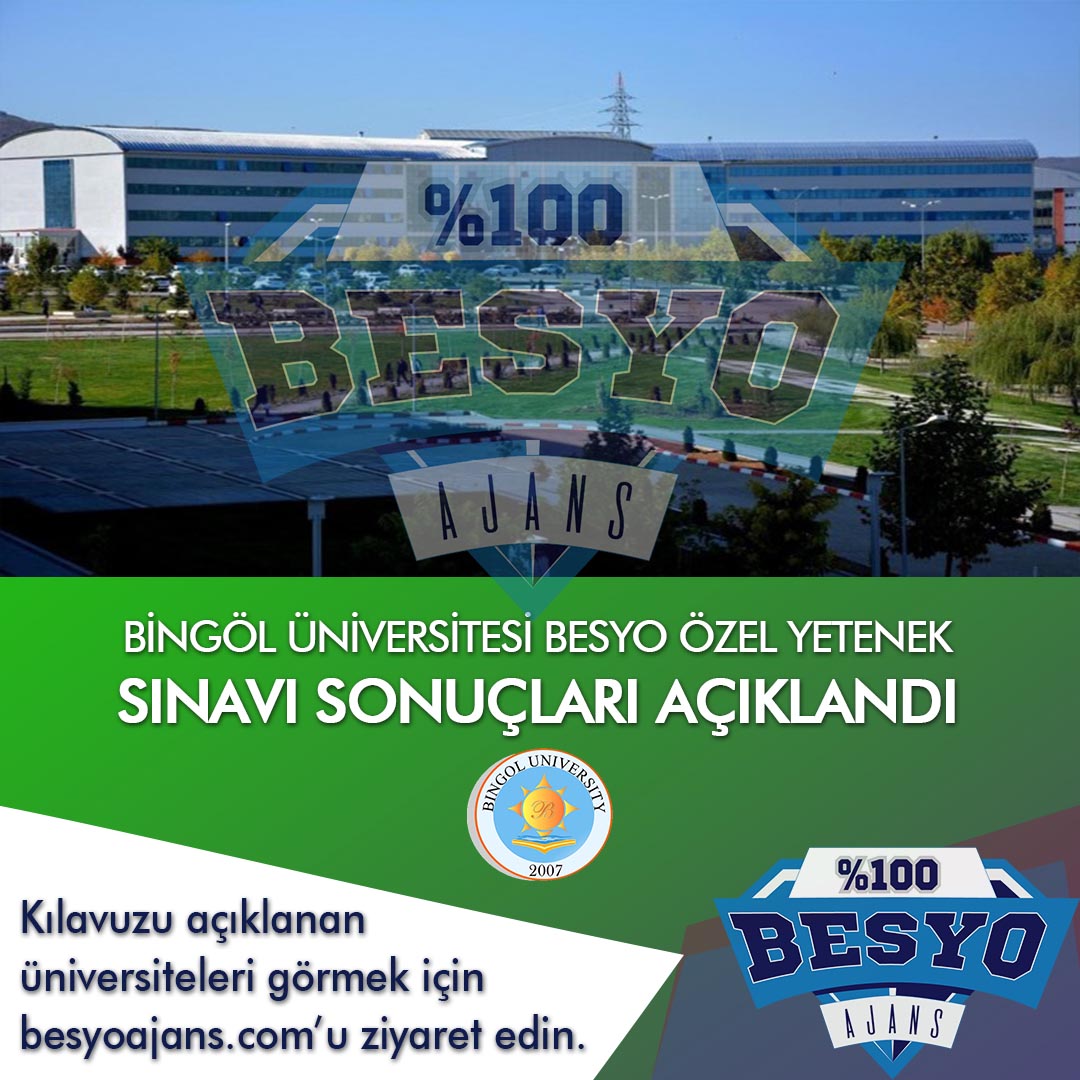 Bingöl Üniversitesi BESYO Özel Yetenek Sınavı Sonuçları 2019