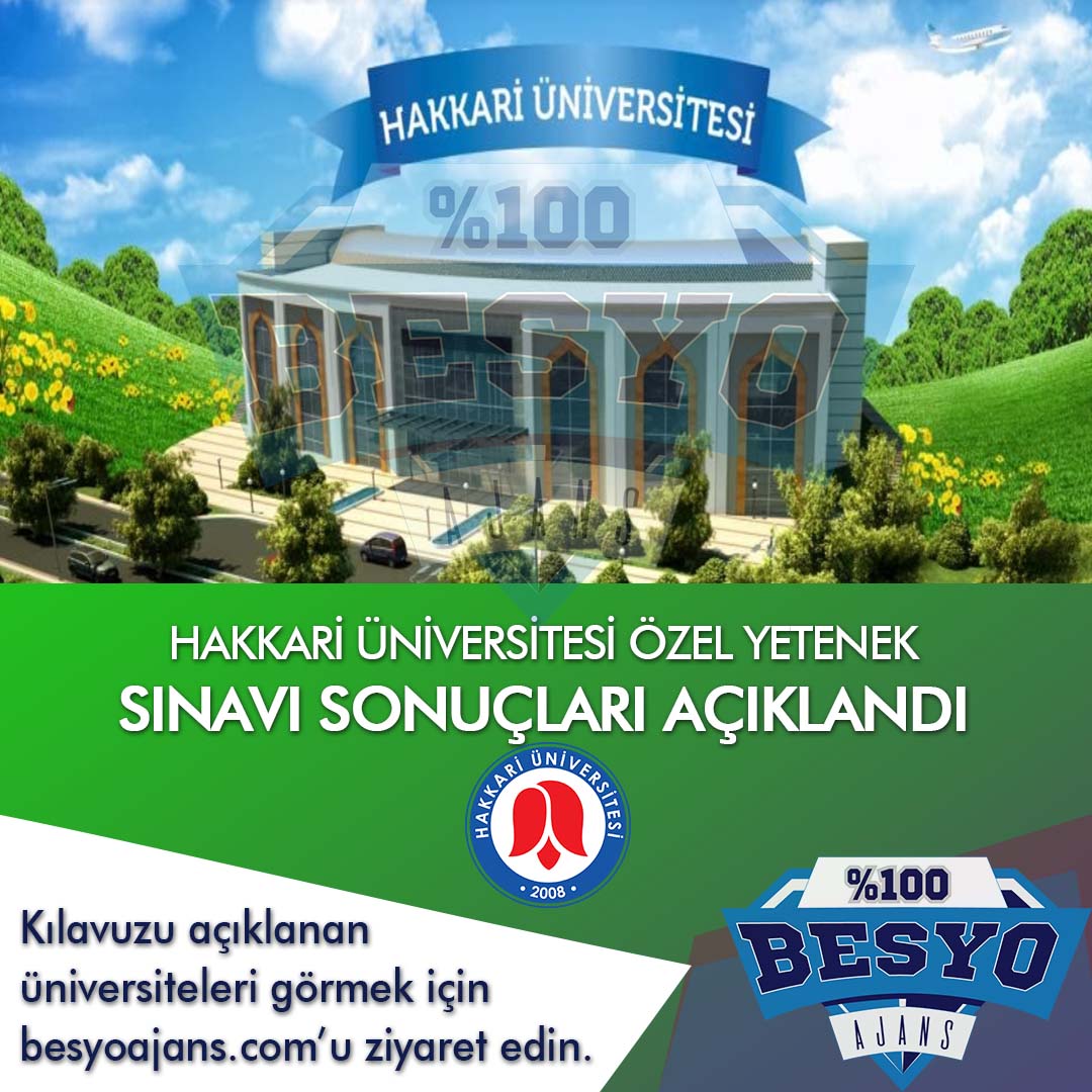 Hakkari Üniversitesi Besyo Özel Yetenek Sınavı Sonuçları 2019