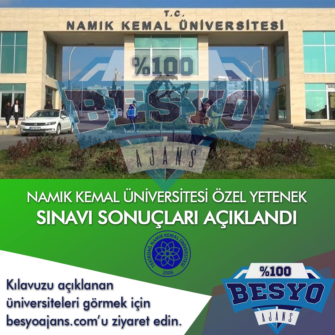 Tekirdağ Namık Kemal Üniversitesi BESYO Özel Yetenek Sınavı Sonuçları 2019