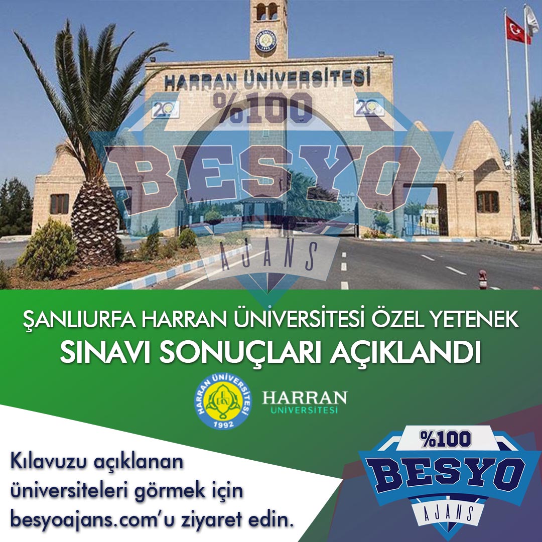 Şanlıurfa Harran Üniversitesi BESYO Özel Yetenek Sınavı Sonuçları 2019